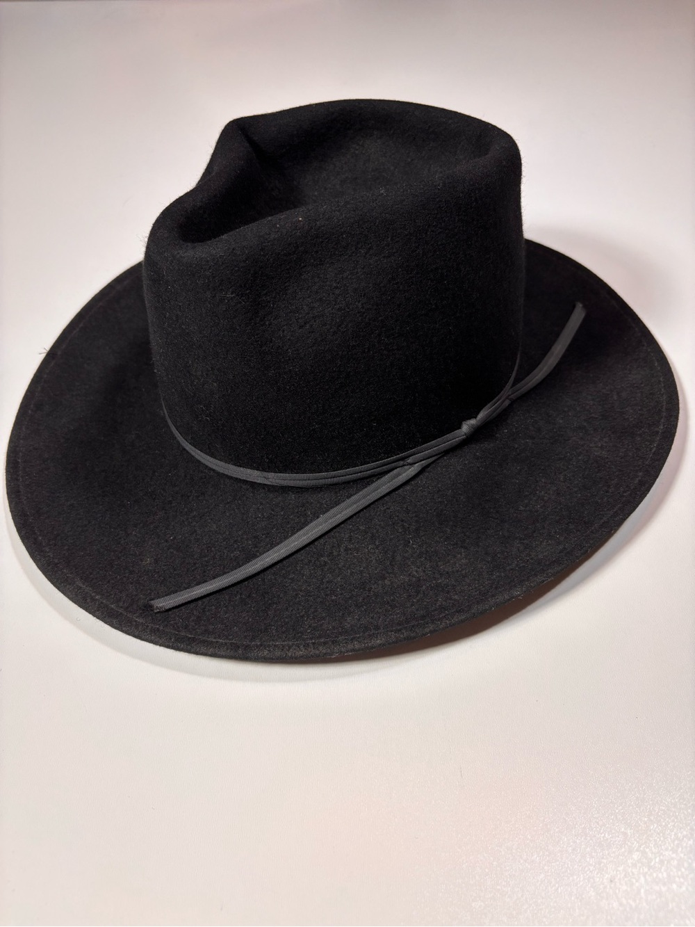 Vintage Rockmount Ranch Wear Cripple Creek Black Wool Cowboy Hat 7 1/4 USA